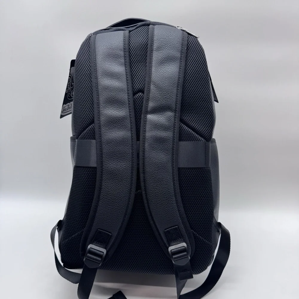 Von Dutch Sticker Logo Backpack Black Faux Leather Y2K VDBP-013 New With Tags